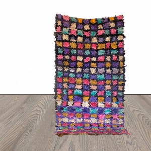 3x6 ft Boucherouite Moroccan area rug.