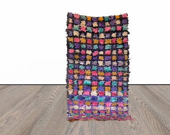 3x6 ft Boucherouite Moroccan area rug.