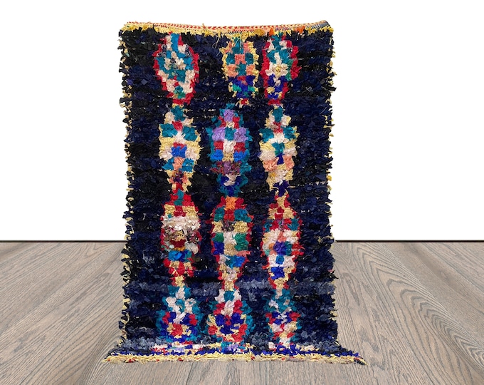 4x8 Large Boucherouite area Rugs, vintage Moroccan shag Rug.