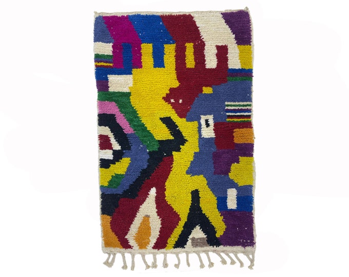 Custom Colorful Moroccan Kitchen Rug: Handmade Wool Berber Rug!