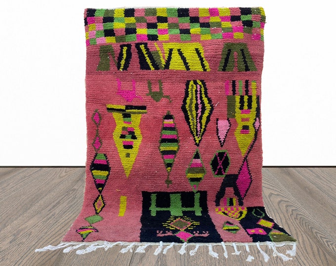 Vibrant Moroccan Berber Rug, Handmade Wool Area Rug for a Colorful Home Decor!