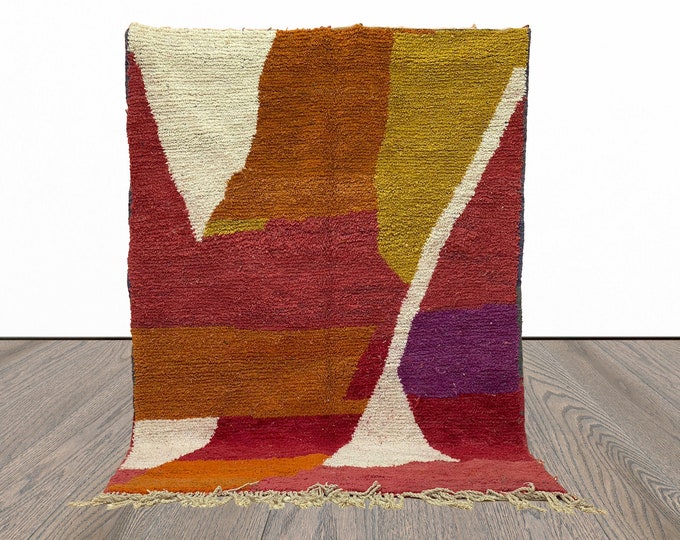 Berber Hand Knotted Wool Rug, Moroccan Berber Rug for Home Decor!