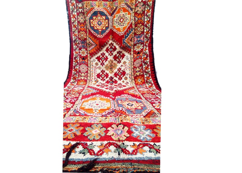 Moroccan Berber Vintage Large Woven Area Rug Morocco Boujad Tribal Living Room Wool Rugs Handmade Old Carpet Bohemian Boho Decor