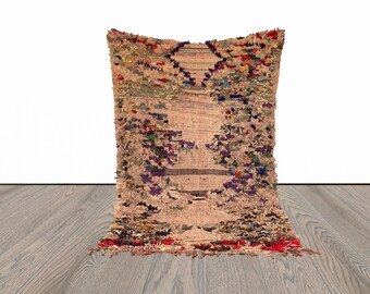 Boucherouite Moroccan area rug 3x6 ft.