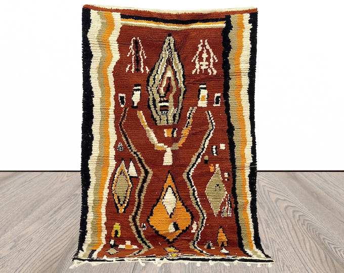 Moroccan wool rug: Handmade colorful Berber area rug!