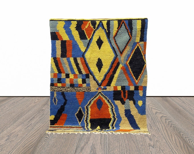 4x6 Feet Abstract Colorful Rug, Soft Area Rug.