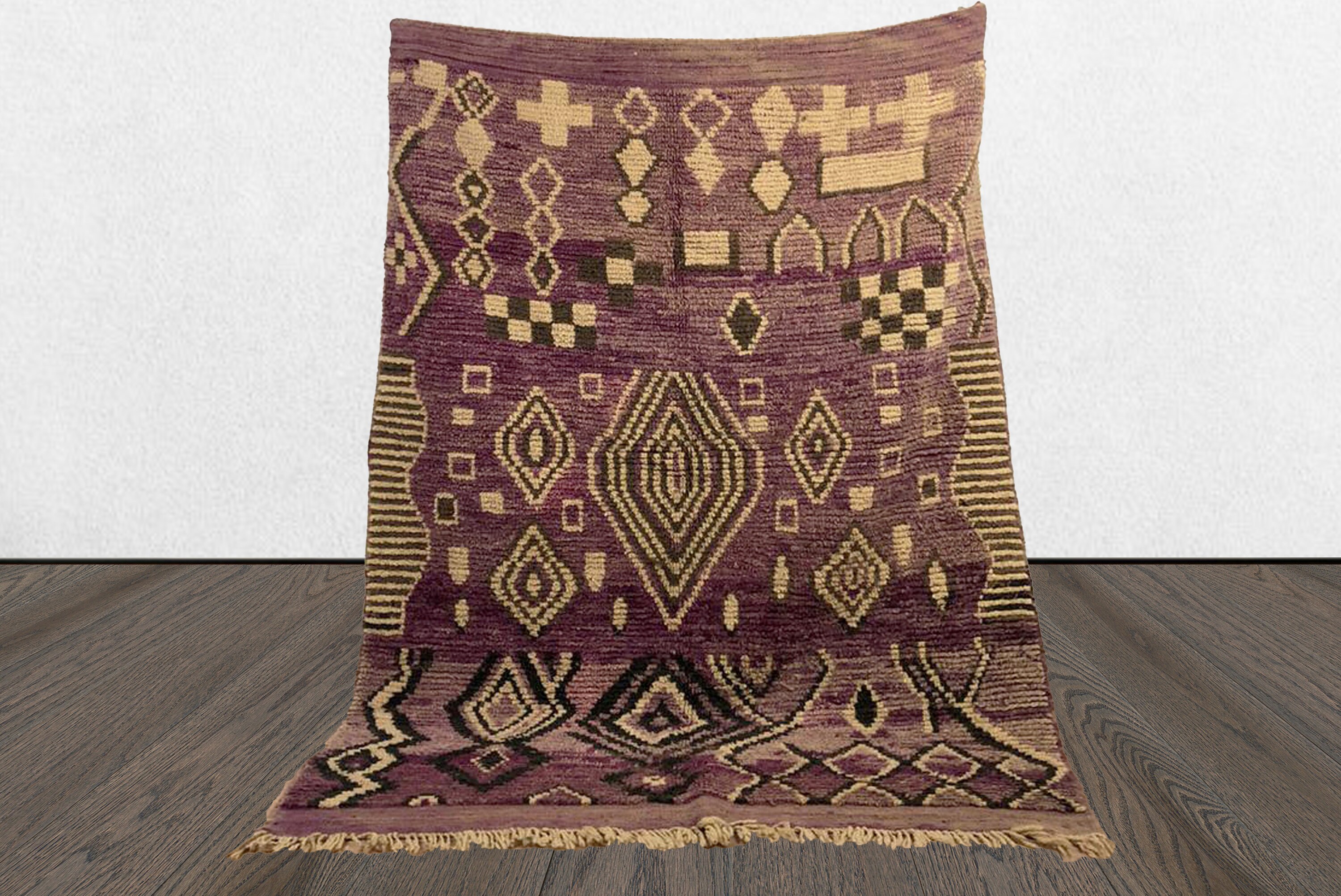 vintage Moroccan purple rug 6x8, Morrocan Berber rug, Tribal Bohemian