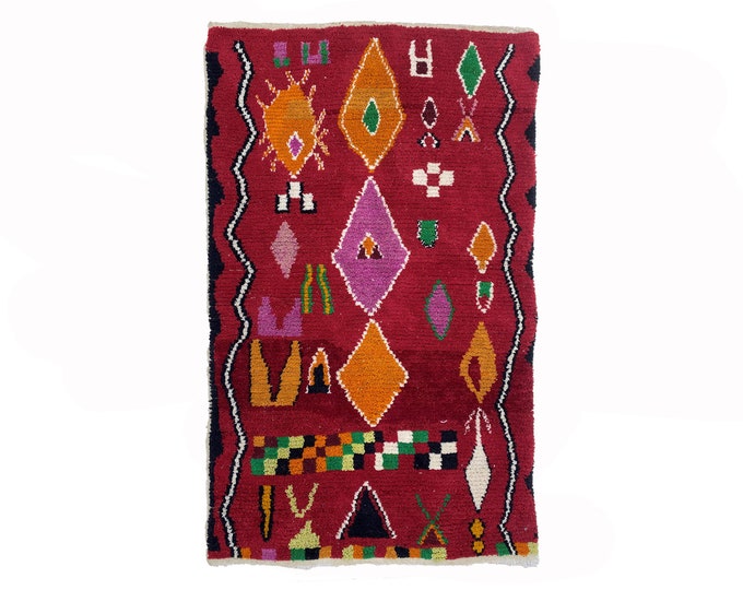 Moroccan colorful rug: custom handmade wool rug, Berber rugs for living room!