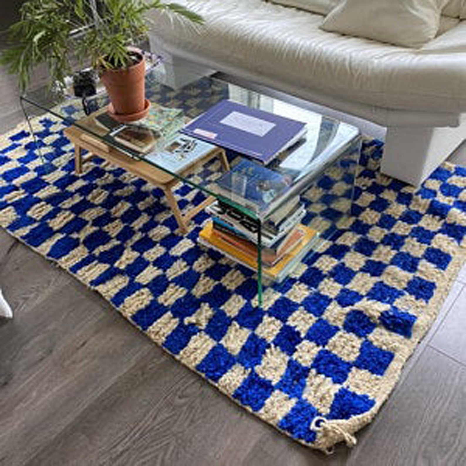 Moroccan Checkered rug checker board rug woven rug rug 5x7 Etsy