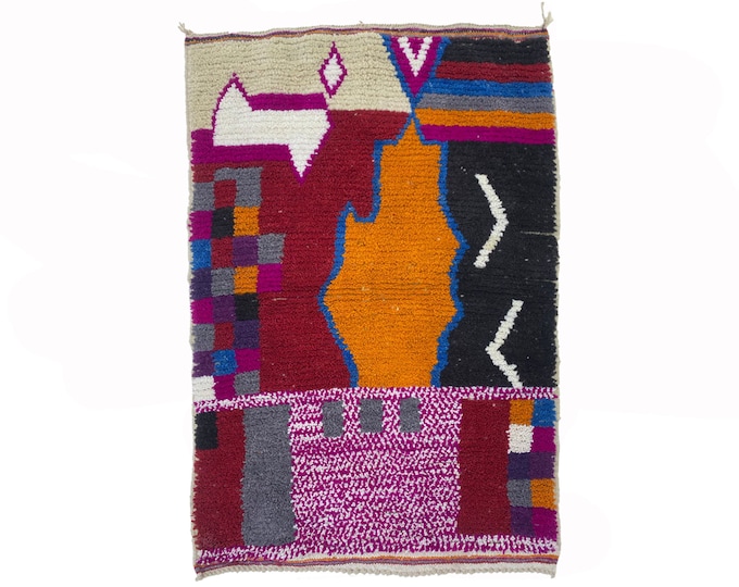 Moroccan colorful Rug: Handmade Custom Area Rug, Made to Order Berber Rug.