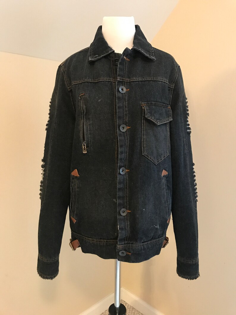 Vintage Denim Jacket 90s Jean Jacket Grunge Jacket