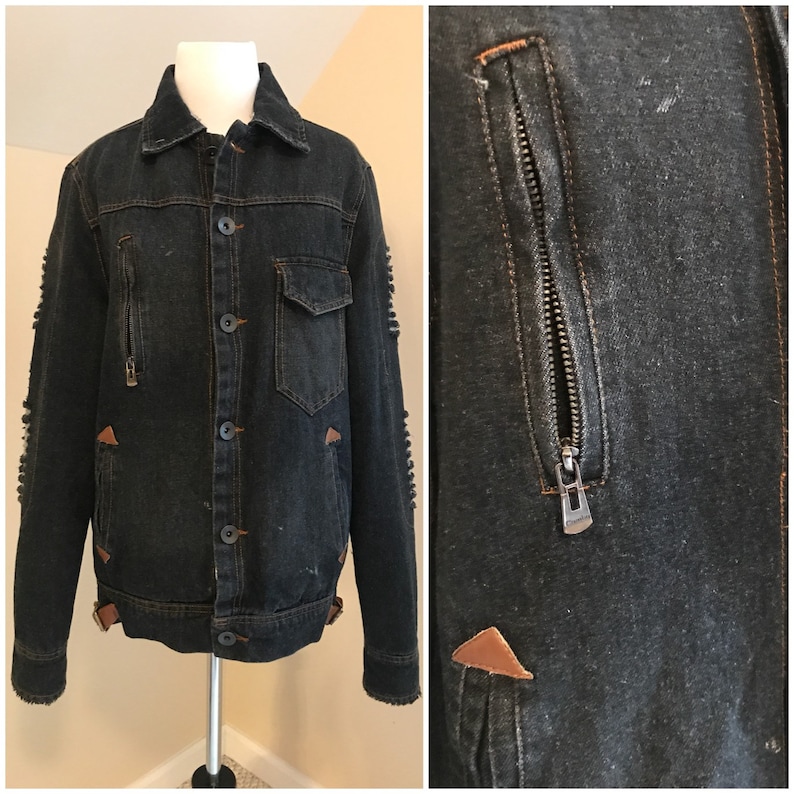 Vintage Denim Jacket 90s Jean Jacket Grunge Jacket