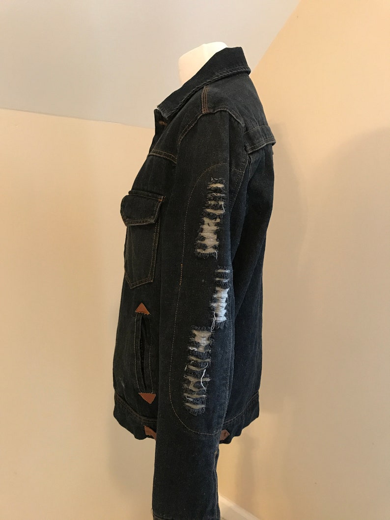 Vintage Denim Jacket 90s Jean Jacket Grunge Jacket