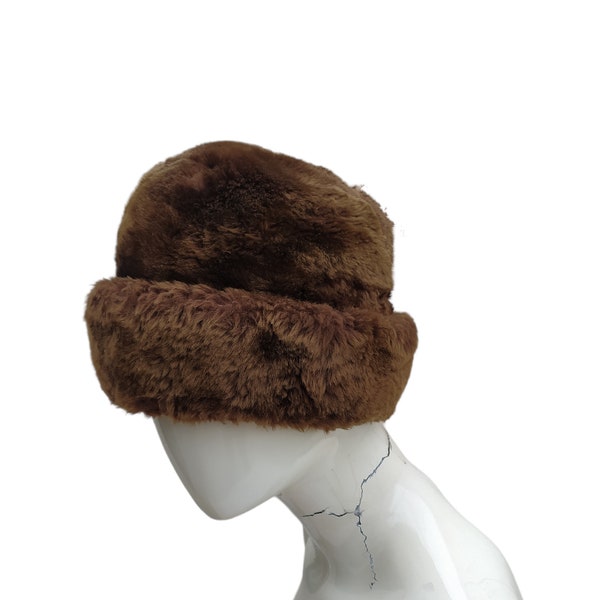 Russian Vintage Cossack Hat, Retro, 1960', Soviet Union, Rare, Vegan friendly, Faux fur