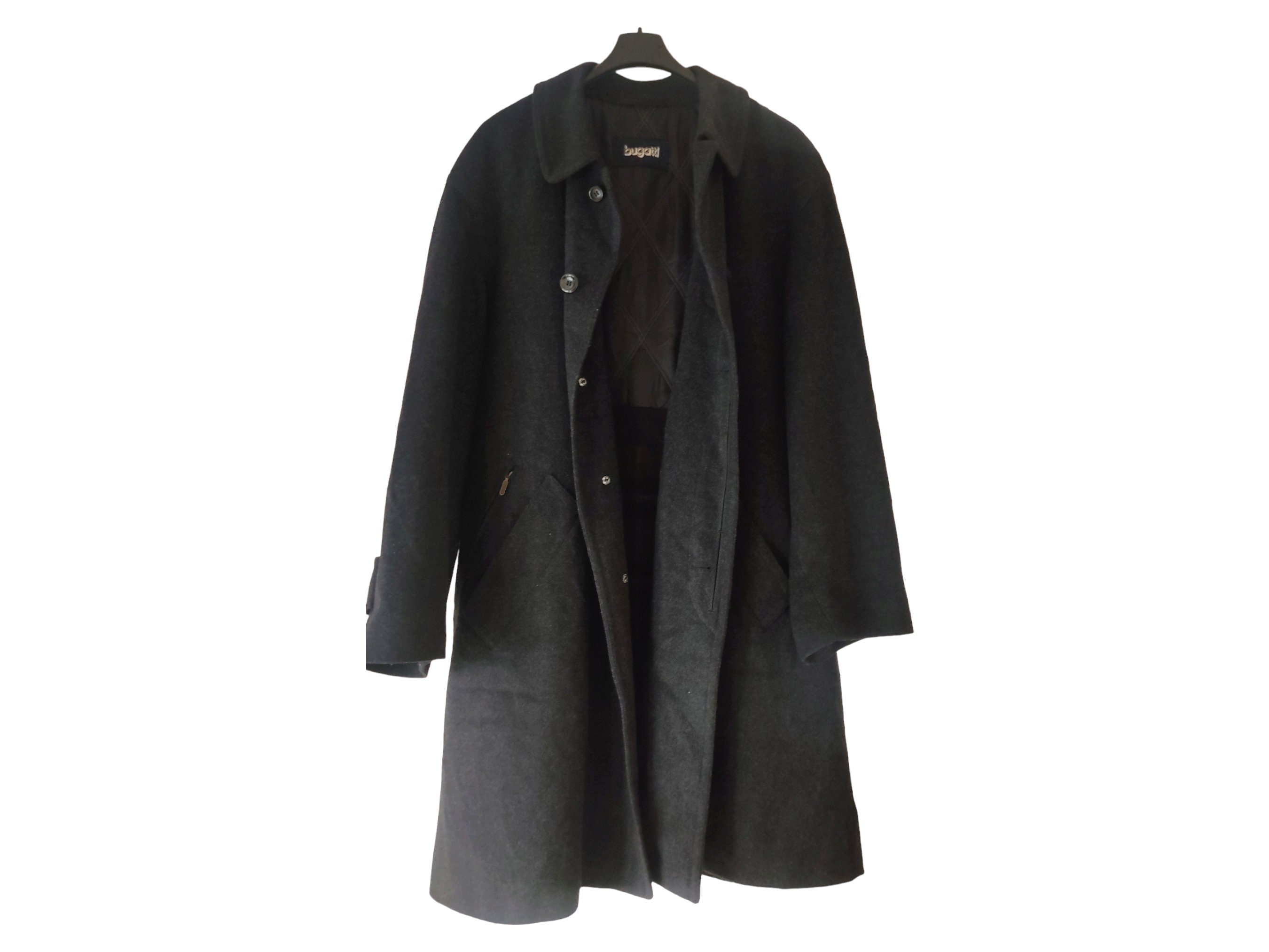 ジャケット・アウター [VINTAGE] 70s ALPEN LODEN loden coat Vintage 80s Charcoal Black Wool Swing Coat | Men's Long