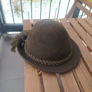 Zapf Taupe Brown original gasteiner hut  handgeformal  Austrian hat Small Zapf Taupe Brown Original Gasteiner Hut Handgeformal  main image 4