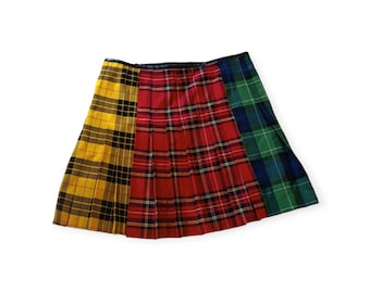 Iconic Jean Paul Gaultier wrap pleated mini skirt, Junior, tartan, school girl