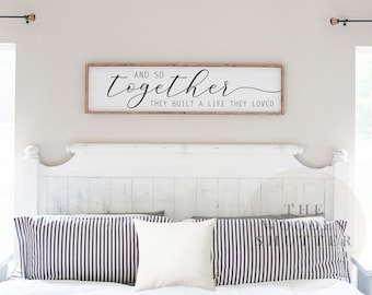 And So Together Master Bedroom Sign, Wood Framed