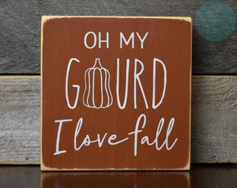 5x5 Fall, Fall Sign, I Love Fall, Fall Season Gifts,  Fall Tiered Tray Decor, Fall Decor, Autumn, Wood Block Sign, Porch Decor