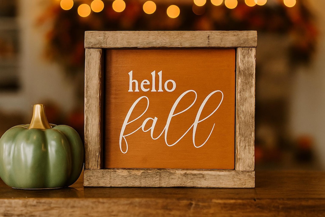 5x5 Fall, Hello Fall Wooden Block Sign, Simple Fall Tiered Tray Decor ...