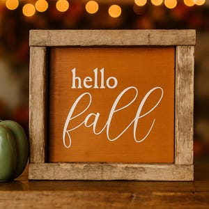5x5 Fall, Hello Fall Wooden Block Sign, Simple Fall Tiered Tray Decor, Hello Fall Sign, Mini Tiered Tray Signs