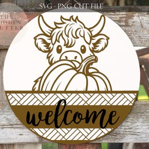 SVG/PNG | Highland Cow | Highland Cow with Pumpkin | Digital Download | Glowforge | xTool | Cricut Wecreat | Laser Cut File