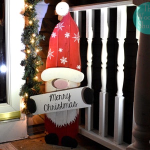 Porch Leaner | Santa Gnome | Christmas Gnome | Christmas Porch Decor | Holiday Gnome | Christmas in July | Winter Gnome | Holiday Gift |