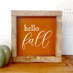 5x5 Fall, Hello Fall Wooden Block Sign, Simple Fall Tiered Tray Decor, Hello Fall Sign, Mini Tiered Tray Signs