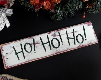 Rustic Christmas Ho Ho Ho Sign | Reclaimed Wood Christmas | Rustic Christmas | Ho! Ho! Ho! Sign |  Santa Sign | Wood Christmas Sign