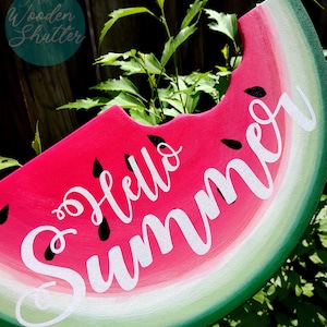 Summer Front Door Decor | Hello Summer | Summer Door Hanger | Summer Porch Decor | Watermelon | Summer Sign | Summer Pool Decor