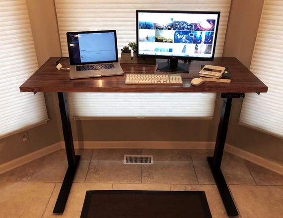 Sit Stand Desk With Handmade 5 Foot Solid Red Oak Top With Etsy