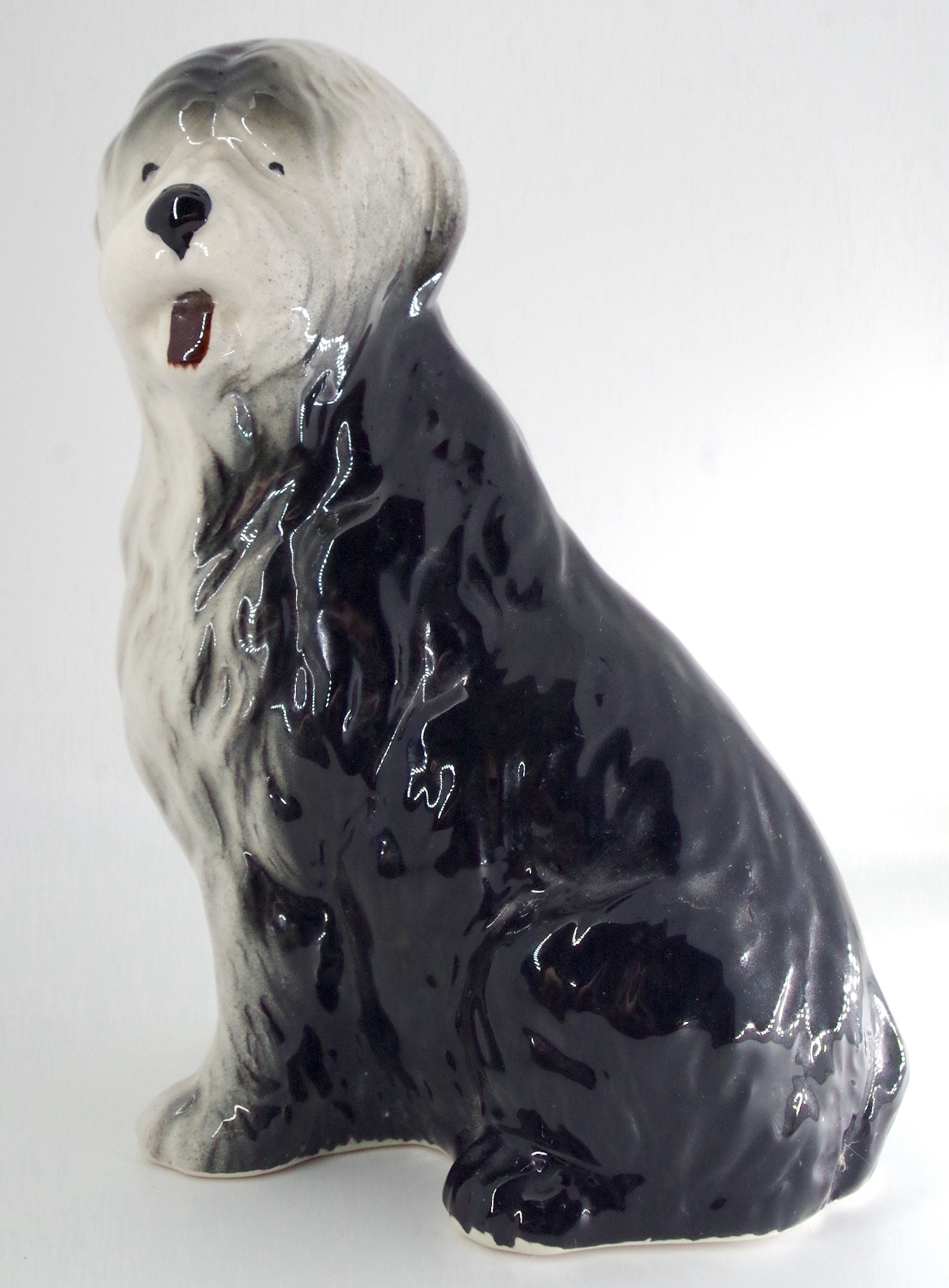 犬の置物 陶器 イタリア製 オールド.イングリッシュ.シープドッグ