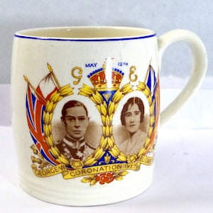 King George VI Queen Elizabeth 1937 Coronation Commemorative Cup