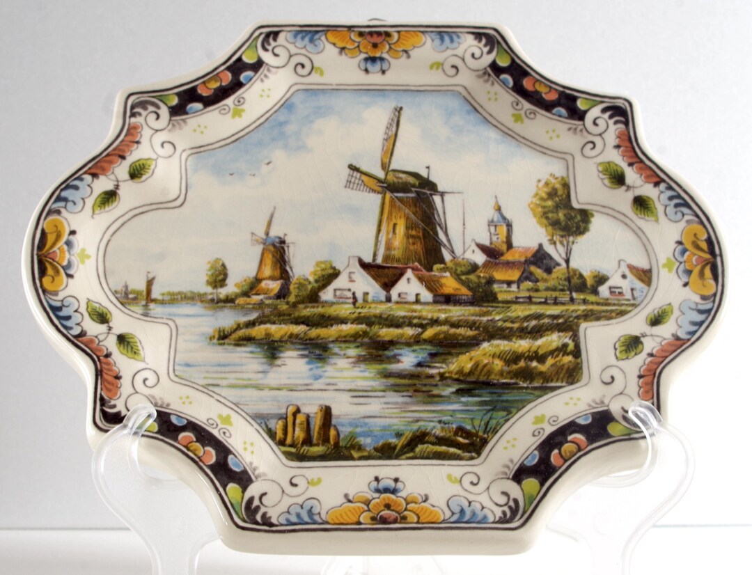 デルフト　Westraven 限定プレート 3164/2000 Delfts Polychrome Handwerk Westraven Tray Wall Plaque