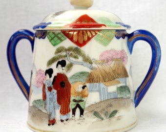 Vintage Japanische Porzellan Zuckerdose