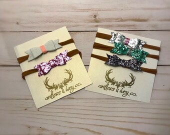 Baby or Toddler Glitter Bow Headband