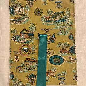 CUSTOM ORDER Vintage Fabric DAR Jewelry/Pin Case - Zippered case for lineage society ribbon and pins, gloves, name tag, and extra jewelry.