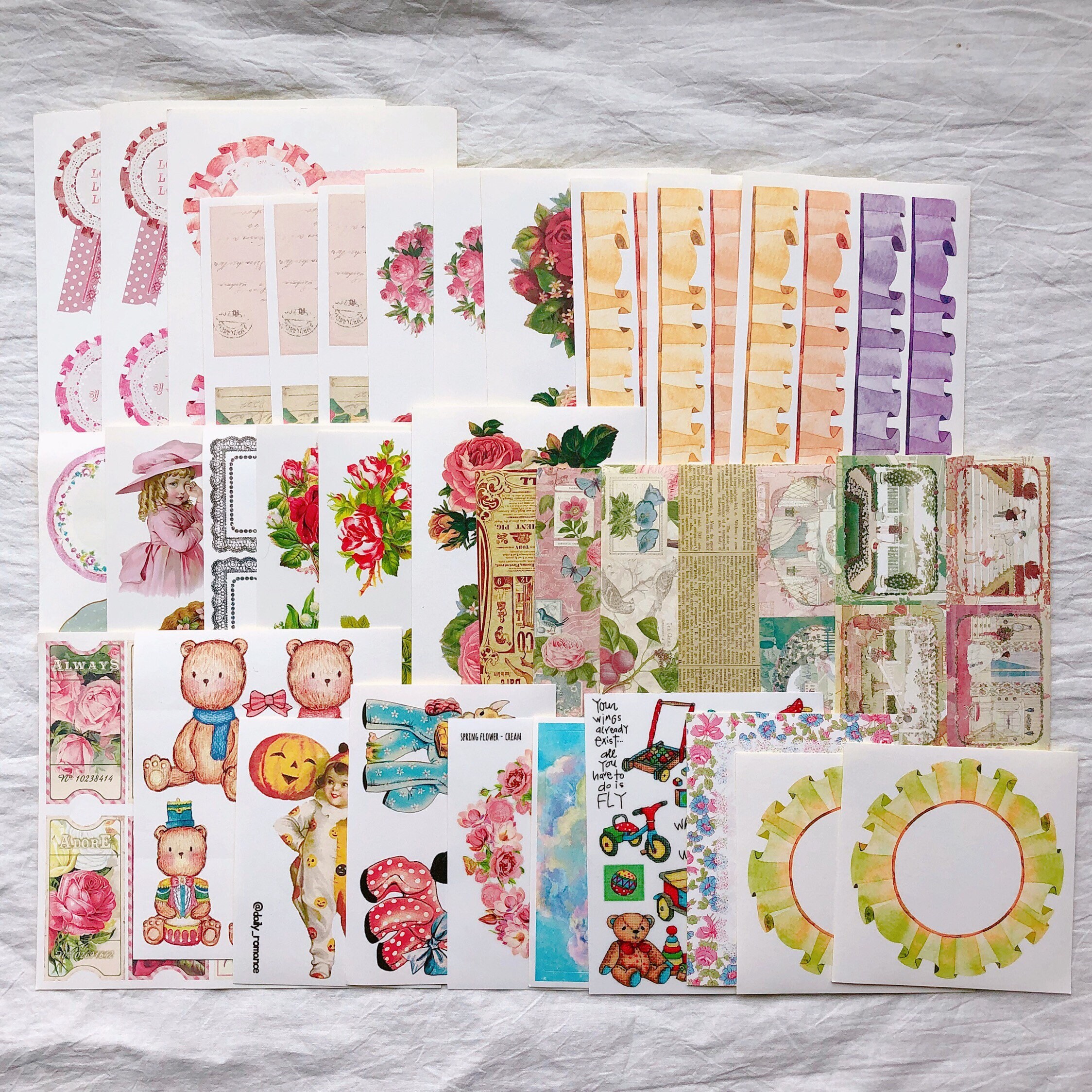 20 Pieces Mixed Stickers Vintage Scrapbook sticker pack Etsy