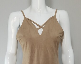 Women's suede fitting dress