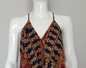Women's tribal print spaghetti strap dress.