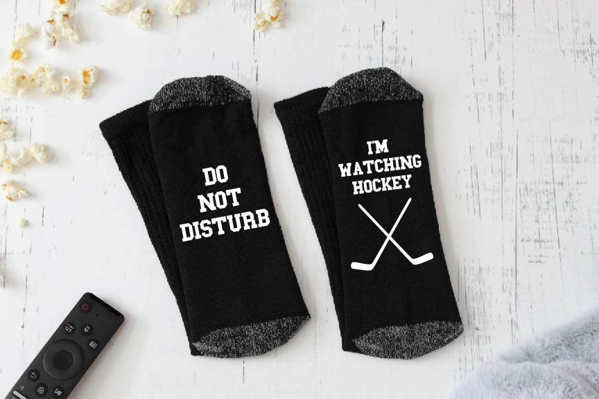 TSOTMO Novelty Hockey Socks - Funny Gift For Hockey Fans & Players