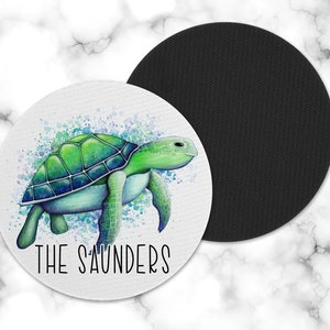 Personalized Sea Turtle Drink Coaster - Personalized Round Drink Coaster - Personalized Square Drink Coaster - Coastal Drink Coaster