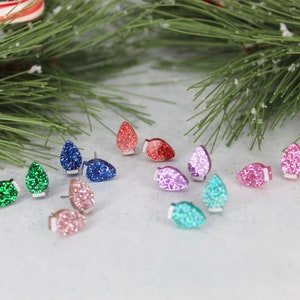 Christmas Light Bulb Earrings: Handmade Holiday Studs