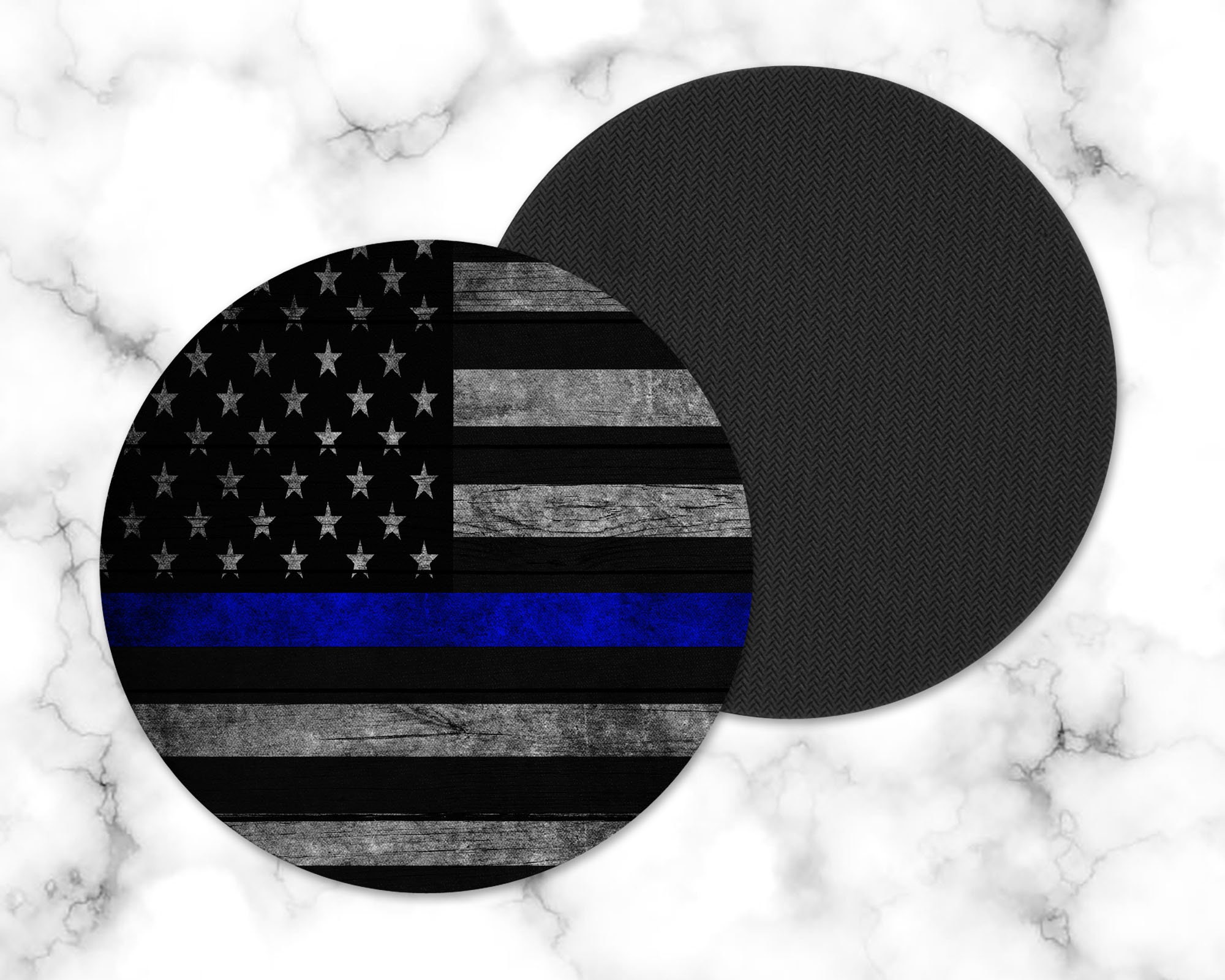 Thin Blue Line Coaster: American Flag Police Gift - Etsy