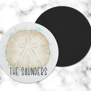 Personalized Sand Dollar Drink Coaster - Personalized Round Drink Coaster - Personalized Square Drink Coaster - Coastal Drink Coaster