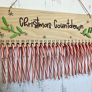 Candy Cane Christmas Countdown Advent Style Calendar Engraved Christmas ...