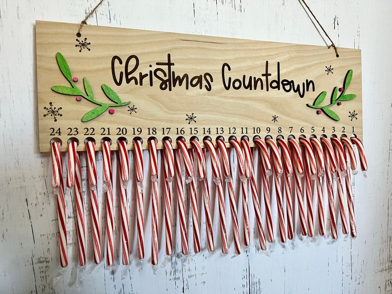 Candy Cane Christmas Countdown Advent Style Calendar Etsy