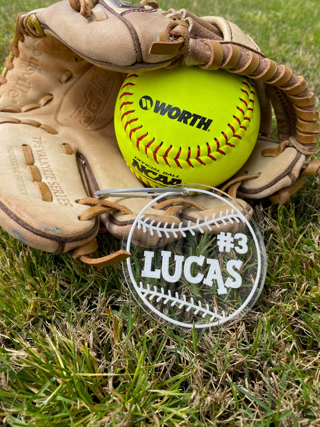 Softball Bag Tag Baseball Bag Tag Bat Bag Tag Clear Bag Tag Fluorescent