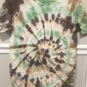 ThePathologicalDyer Camo Unisex 4X 4XL Tie dye/ice Dye T-Shirt Heavy Weight Crew Neck Shirt --camouflage Green Sage Brown Bronze Gray #187