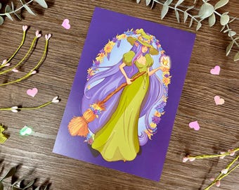 Spring Witch Art Print | A5